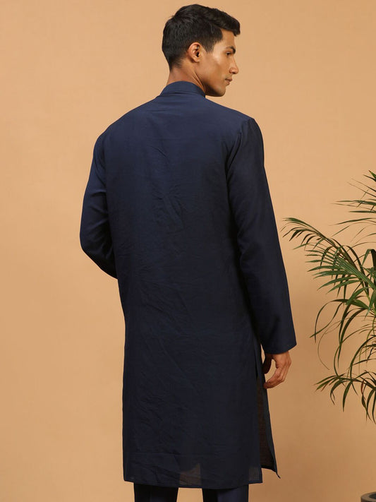 Embellished Mandarin Collar Mirror Work Kurta