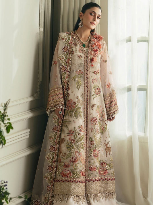 Embellished & Embroidered Ivory Organza Suit