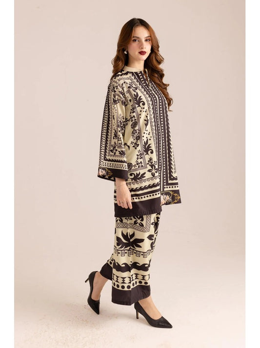 Off White Printed Co-Ord Set