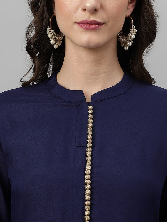 Women Blue Ethnic Motifs Printed Kurta with Palazzos & Dupatta