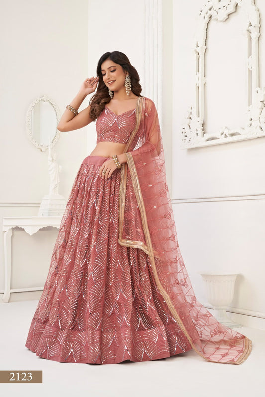 Butterfly Peach Lehenga Choli