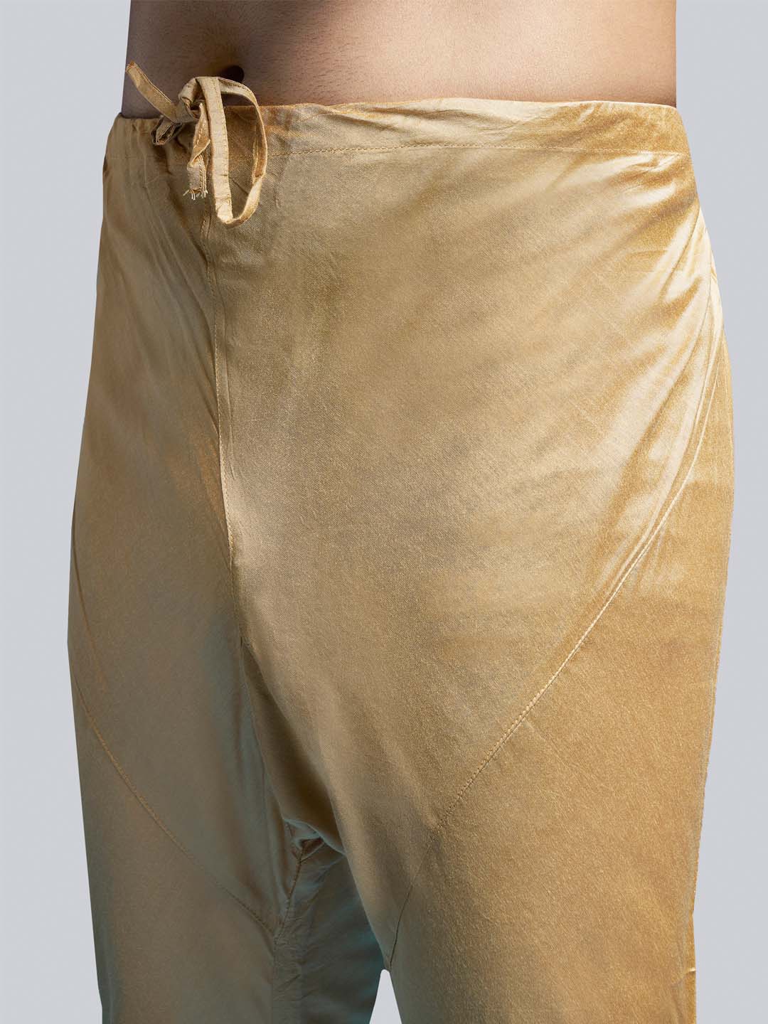Men's Rose Gold And Gray Viscose Sherwani Set