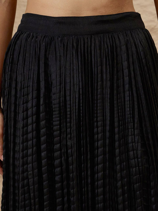 Embroidered Round Neck Top With Skirt Co-Ords Set