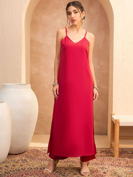 Ethnic Motifs Embroidered Georgette Maxi Ethnic Dress