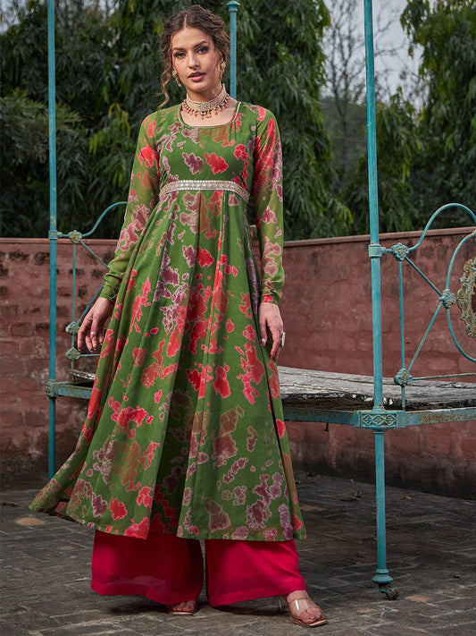 Women Abstract Printed Anarkali Kurta