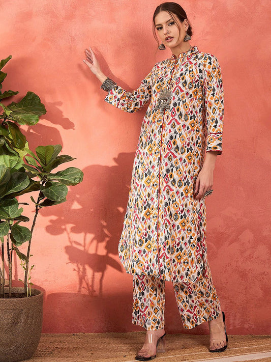Women Ethnic Motifs Printed Pure Cotton Kurta with Palazzos