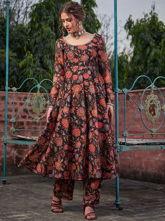 Women Floral Printed Kurta with Palazzos