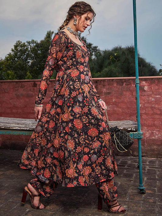 Women Floral Printed Kurta with Palazzos