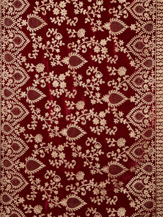 Maroon Velvet Festival Men's Dupatta