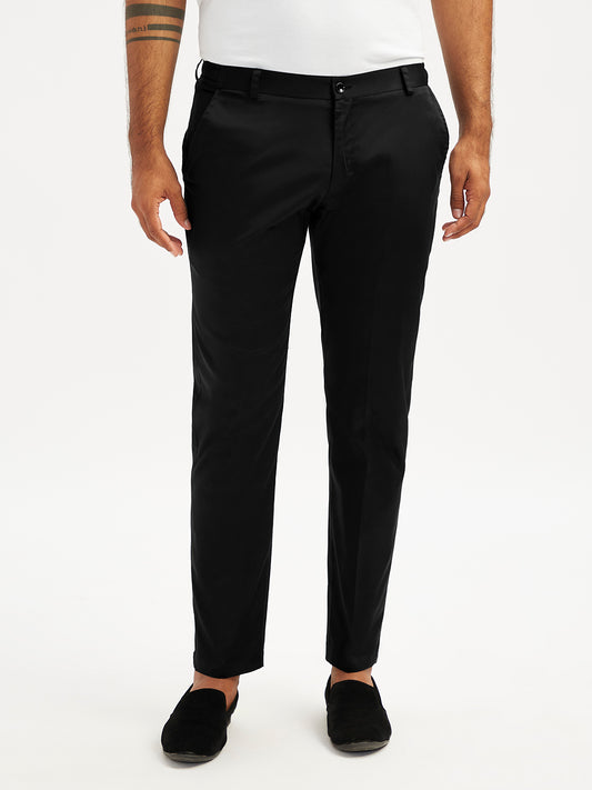 Black Cotton Lycra Festival Men's Pant