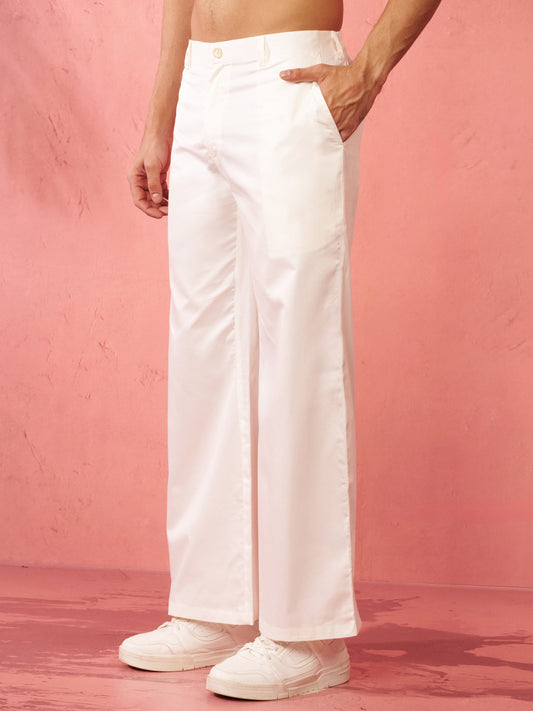 Cream Fine Satin Festival Men's Pant