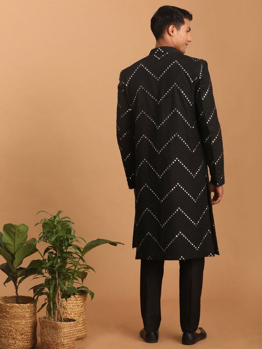 Black Silk Blend Wedding Men's Coat