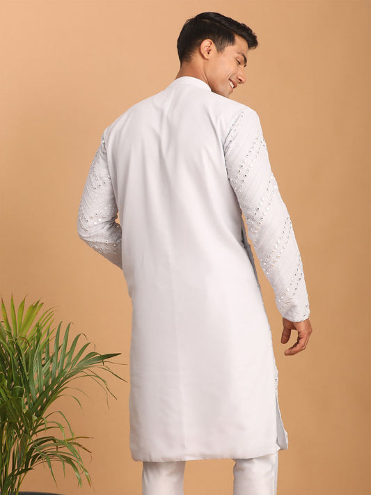 Aqua Georgette Wedding Men's Kurta