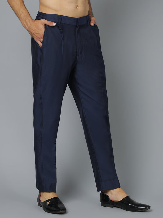 Navy Blue Viscose Festival Men's Pant
