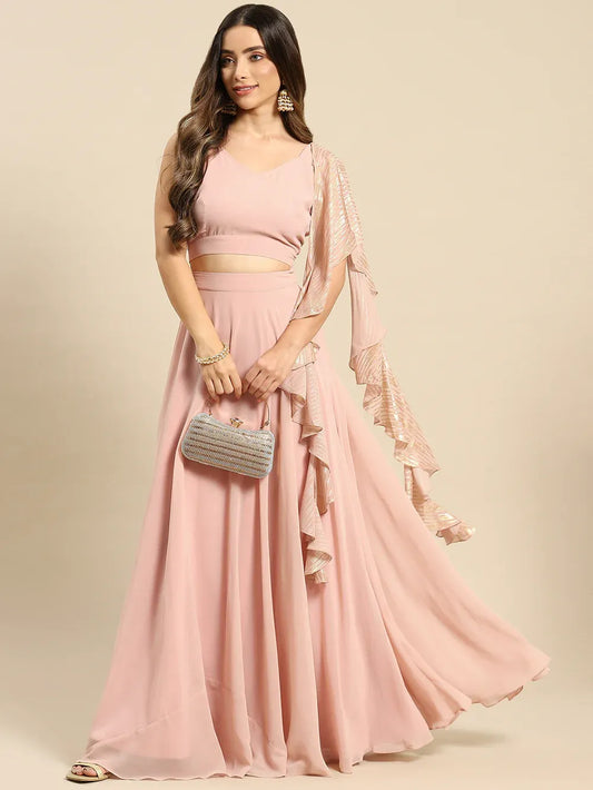 Flared skirt with crop top in Pastel Colors