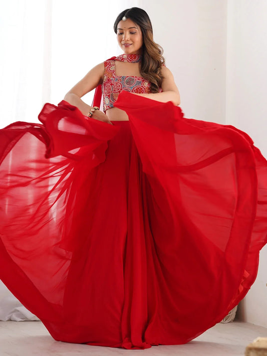Georgette Party Wear Lehenga Choli With Dupatta