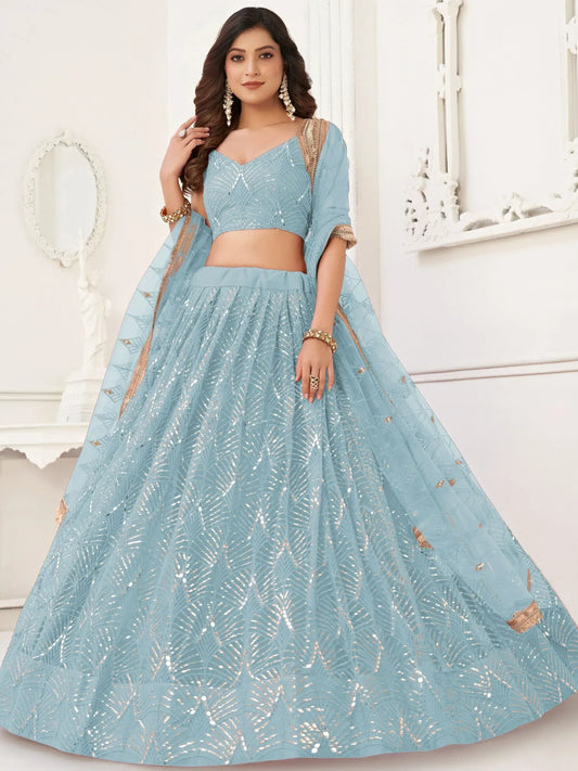 Butterfly blue lehenga choli for women