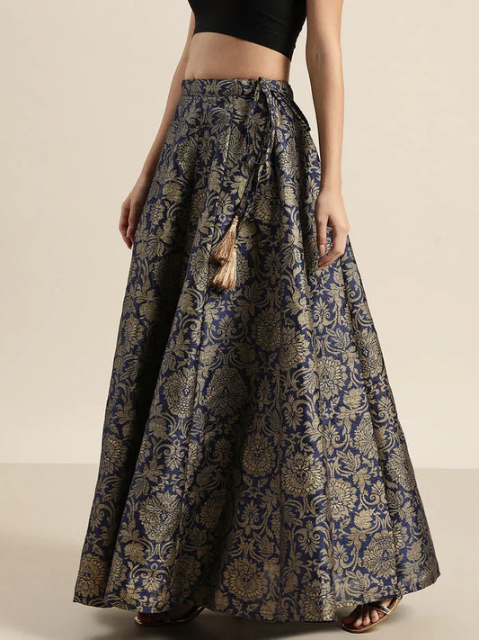 Jacquard Floral Anarkali Skirt