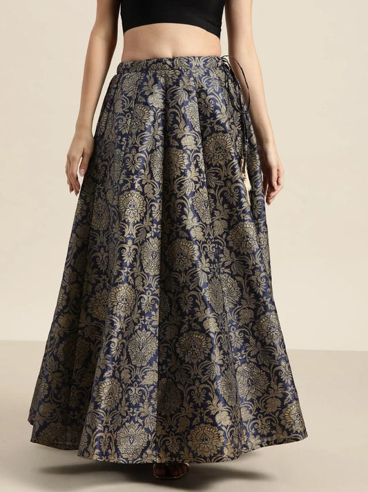 Jacquard Floral Anarkali Skirt