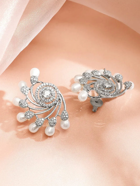 Pearl Swirl American Diamond Zirconia Studs