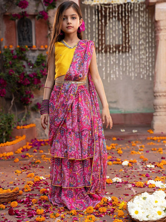Girls Embroidered Ready to Wear Lehenga & Blouse With Dupatta