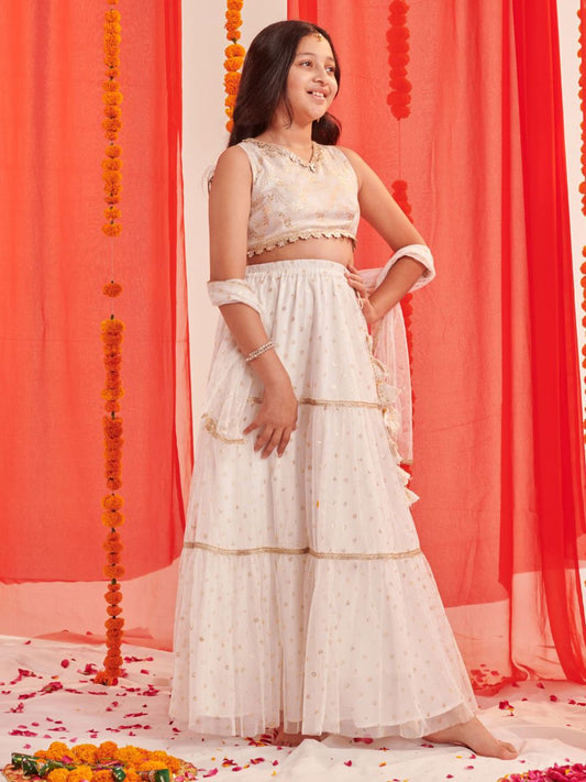 Girls Printed Ready to Wear Lehenga & Blouse With Dupatta