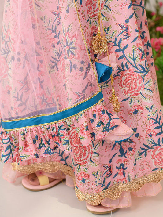 Girls Printed Ready to Wear Lehenga & Blouse With Dupatta