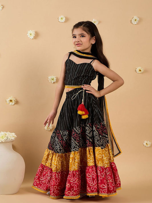 Girls Printed Ready to Wear Lehenga & Blouse With Dupatta