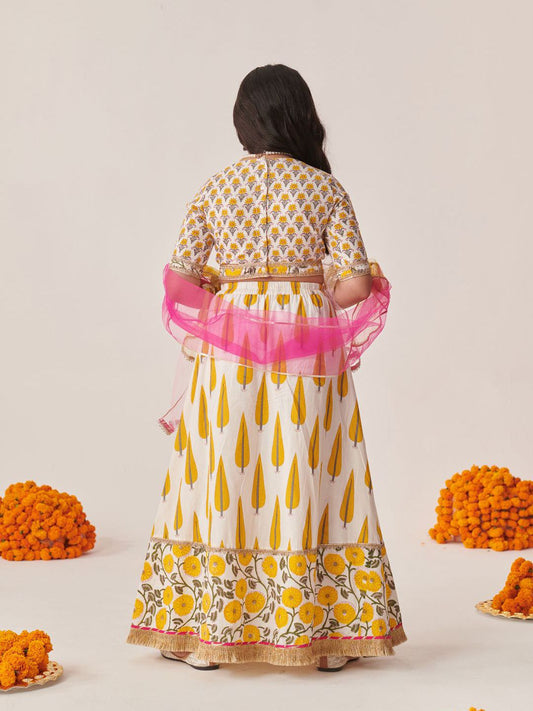 Girls Printed Ready to Wear Lehenga & Blouse With Dupatta