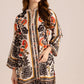 Floral Orange Black Printed Co-Ord Set