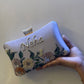 Customised Floral Embroidered Clutch