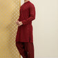 Men Maroon Paisley Regular Jashn Kurta with Patiala - House of Pataudi
