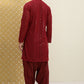 Men Maroon Paisley Regular Jashn Kurta with Patiala - House of Pataudi