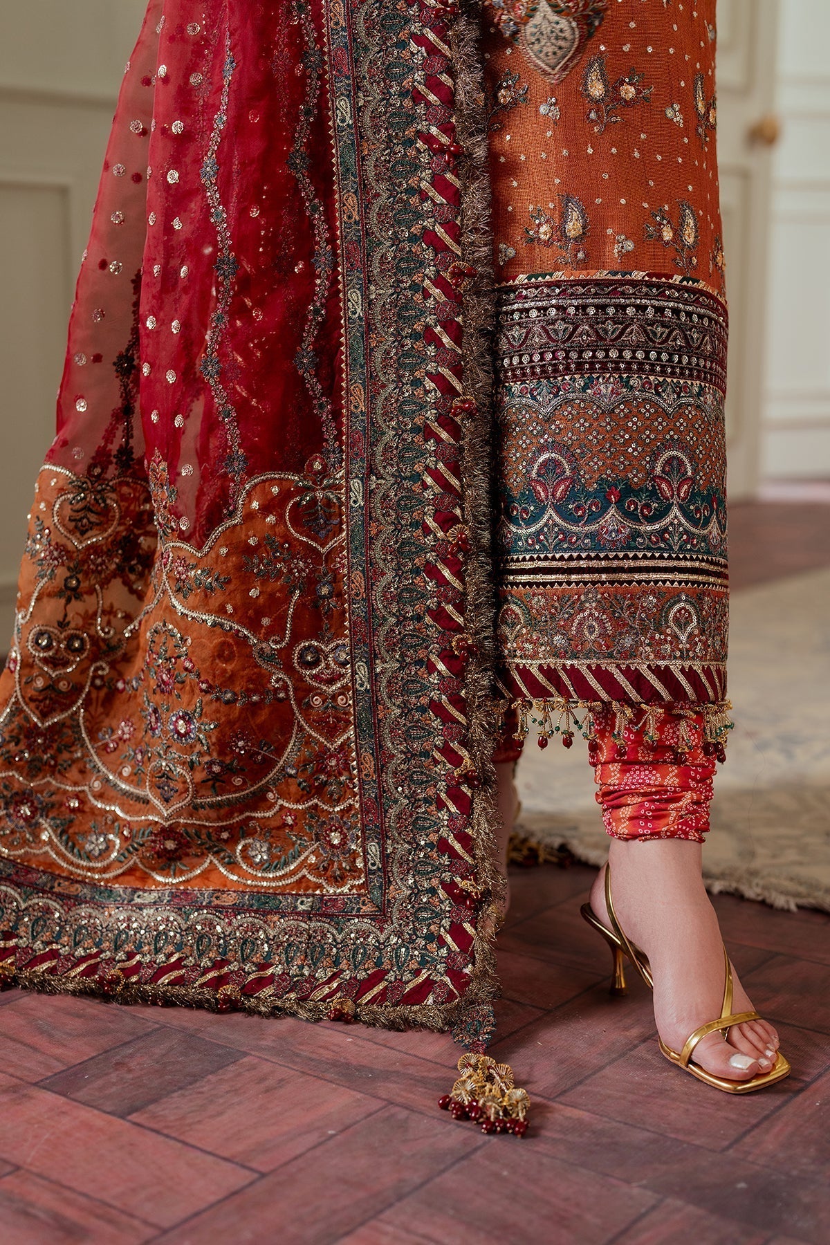 Embroidered Hand Embellished Tilla Work Suit