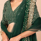 Embellished Sequinned Semi-Stitched Lehenga Choli With Dupatta - Green