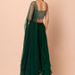 Embellished Sequinned Semi-Stitched Lehenga & Unstitched Blouse With Dupatta- Green
