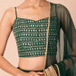 Embellished Sequinned Semi-Stitched Lehenga & Unstitched Blouse With Dupatta- Green