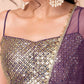 Embellished Sequinned Semi-Stitched Lehenga & Unstitched Blouse With Dupatta-Purple