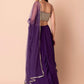 Embellished Sequinned Semi-Stitched Lehenga & Unstitched Blouse With Dupatta-Purple