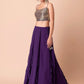 Embellished Sequinned Semi-Stitched Lehenga & Unstitched Blouse With Dupatta-Purple