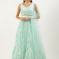 Embroidered Sequinned Semi-Stitched Lehenga and Unstitched Blouse With Dupatta - Blue