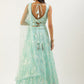 Embroidered Sequinned Semi-Stitched Lehenga and Unstitched Blouse With Dupatta - Blue