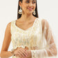 Embroidered Sequinned Semi-Stitched Lehenga and Unstitched Blouse With Dupatta - Beige