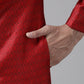 Men Maroon Self-Design Slim Fit Sherwani Top