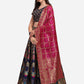 Ready to Wear Lehenga & Unstitched Blouse With Dupatta - Navy & Pink