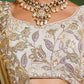 Tissue Fabric with Sequins & Thread Embroidery Semi-Stitched Lehenga Choli & Dupatta - Green/Orange/Purple