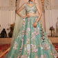 SEAGREEN - Net Fabric Sequinse embroidery Semi-Stitched Lehenga choli & Dupatta