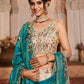 TEAL - Tissue Fabric Sequinse embroidery Semi-Stitched Lehenga choli & Dupatta