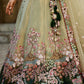 GREEN - Net Sequence Embroidery Semi-Stitched Lehenga choli & Dupatta