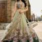 GREEN - Net Sequence Embroidery Semi-Stitched Lehenga choli & Dupatta